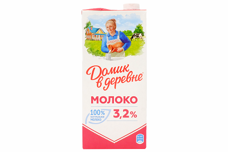 Молоко Домик в деревне 3.2% 950г  ТБА  БЗМЖ