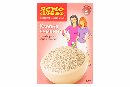 Хлопья Ясно Солнышко ячменные 400г