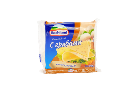 Сыр пл. Хохланд нарезка 45% 150г грибы БЗМЖ