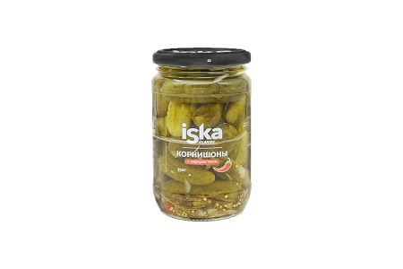Огурцы ISKA корнишоны с перцем 370мл ст/б