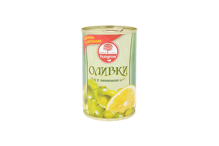 Оливки Hungrow с лимоном 300г ж/б