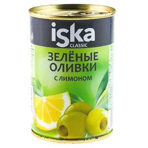 Оливки ISKA зеленые с лимоном 300мл