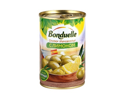 Оливки Мансанилья с лимоном Бондюэль 300г
