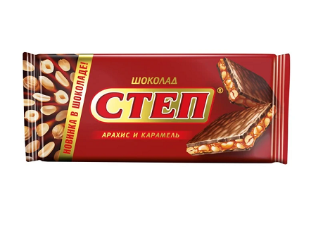 Шоколад Степ мол. арахис/карамель 90г