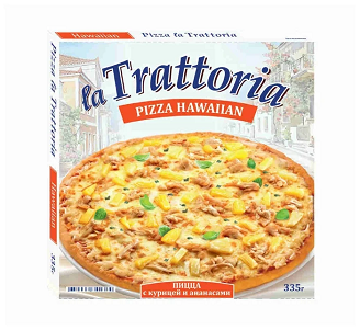 Пицца La Trattoria гавайская с курицей и ананасами 335г