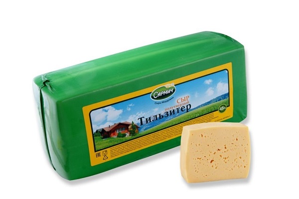 Сыр Тильзитер 45%  Беловежские сыры БЗМЖ