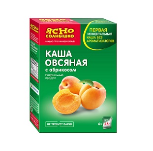 Каша Ясно Солнышко овсяная с абрикосом 6*45г