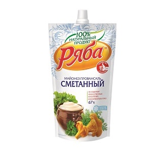 Майонез Ряба классический сметанный 67% 372г с доз.