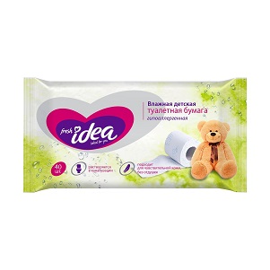 Бумага туалетная влажная  Fresh idea детская 40шт