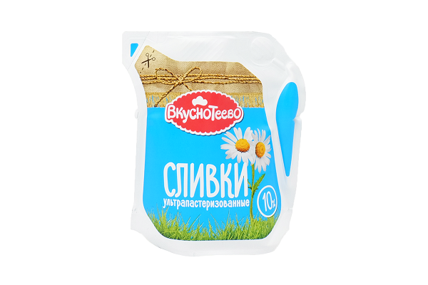 Сливки Вкуснотеево 10% 125г м/у БЗМЖ