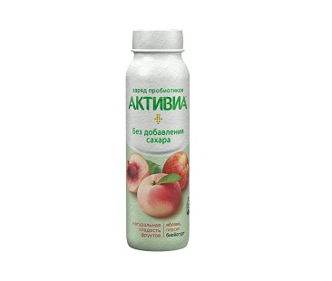 Биойогурт Активиа пит. 2% 260г яблоко/персик  БЗМЖ