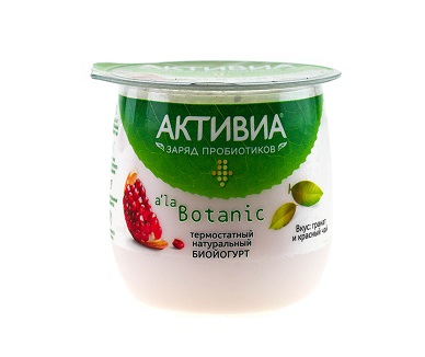 Биойогурт Активиа термостат. 3,3% 170г гранат/крас.чай БЗМЖ