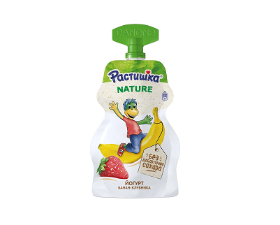 Йогурт Растишка Nature б/сах. 3,5% 70г банан/клубника БЗМЖ