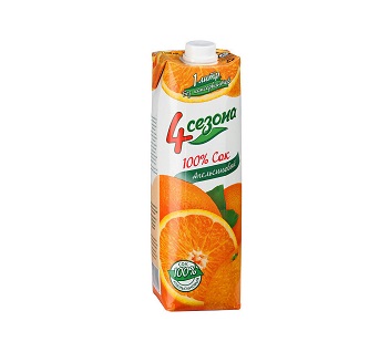 Сок 4 Сезона апельсин 1л