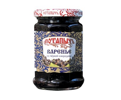 Варенье Потапычъ черная смородина 280г ст/б