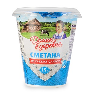 Сметана Домик в деревне 15% 300г БЗМЖ