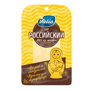 Сыр Валио Российский 50% 120г нарезка БЗМЖ