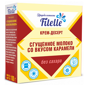 Крем-десерт Fitelle б/сахара сгущ.молоко вкус карамели 100г