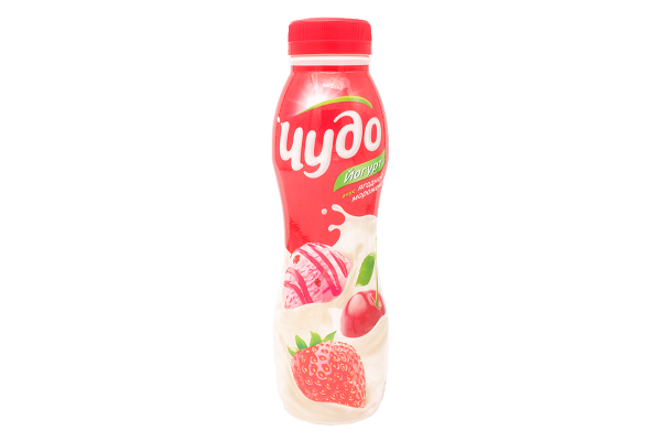 Йогурт Чудо 2,4% питьевой 260г ягодное морож-е БЗМЖ
