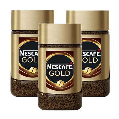 Кофе растворимый Nescafe Gold, стеклянная банка, 47.5 г , 3шт
